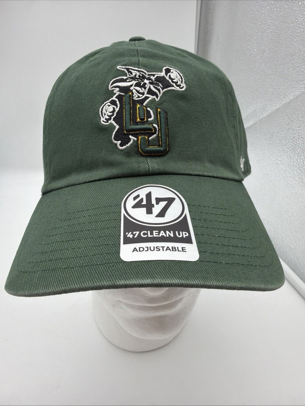 LESLEY COLLEGE (LYNX) 47 BRAND "CLEAN UP" RELAXED FIT HAT (ADJUSTABLE) NWT GREEN